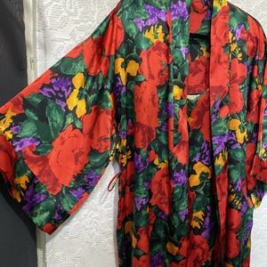 Victoria's Secret Floral Chemise & robe - Red, Green, Purple